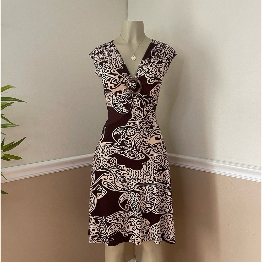 Ruby Rox Women’s Y2K Vintage Sleeveless V-Neck Plunge Beach Dress